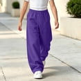 thumbnail image 2 of Nugftut Girls Sweatpants Elastic Waist Loose Wide Leg Pants with Pockets Sizes 7-8, 2 of 9