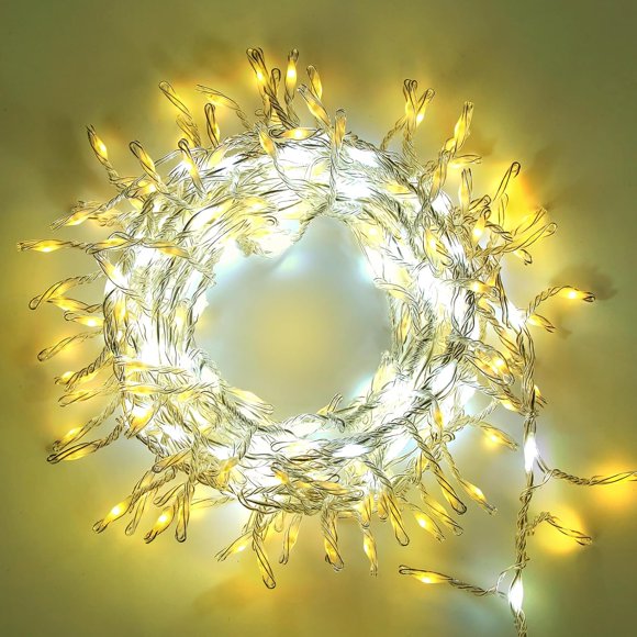 shiyou-Firecracker Starry String Lights Fairy Lights Plug in, 5M/16.4Ft 300 Led Cluster Lights Waterproof Twinkle String Lights Super Bright DIY Party Wedding Christmas Decoration Color Mix Warm Whit