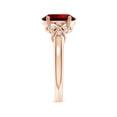 thumbnail image 3 of ANGARA Lab Grown 2 Ct Solitaire Oval Ruby Criss Cross Ring with Lab Diamonds for Women in 14K Rose Gold (Size-9x7mm) | July Birthstone, Anniversary, Jewelry Gift for Women | Lab-Grown Ruby Ring, 3 of 7