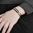 thumbnail image 2 of Pulsera para hombre de acero inoxidable bañada en oro y negro de 22 cm, 2 of 2