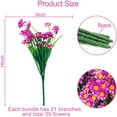 thumbnail image 4 of Sinhoon 8 Bundles Artificial Daisy Flowers Outdoor Spring Decoration UV Resistant Fake Flowers Faux Plastic Greenery Shrub Plant Indoor Outside Hanging Home Garden Window Porch Box Décor(Red Lotus), 4 of 12