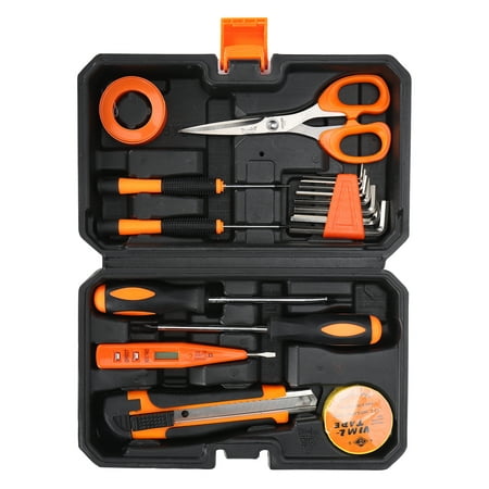 18Pcs/Set Household Toolbox Set Hardware Repairing Tool Kit with Box for DIY Home Improvement