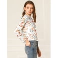 thumbnail image 4 of INSPIRE CHIC Cárdigan Mangas Largas Camisa Con Botones Top Elegante Estampado Floral Primavera Para Mujeres Blanco S, 4 of 6