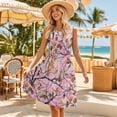 thumbnail image 3 of Garronmavis His and Hers Matching Outfits Mens Button Down Shirt Soft Beach Shirts and Womens Summer Dresses Camo Hunting A-Line Polyester Vacation Sleeveless Crewneck Sundress, 3 of 7