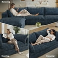 thumbnail image 6 of CKEASEAN 118" Corduroy Modular Sectional Boneless Sofa Couch, Oversized 3-Seaters Cloud Couches with Removal Cushion & Ottoman, No Assembly Required, L Shape Deep-Seat Cozy Fluffy Sofa for Apartment, 6 of 19