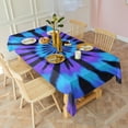 thumbnail image 3 of Blue Purple Tie Dye Pattern Rectangle Tablecloth 60"x102",Waterproof Polyester Rectangle Table Cloth, Wipeable Spillproof Polyester Tablecloth for Dining, Camping, Indoor and Outdoor, 3 of 6