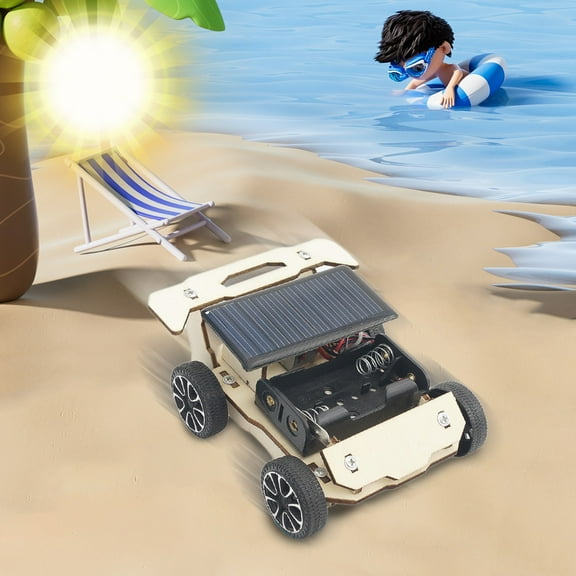 DIY Solar Electric Car, Science Learning Experiment Kit, Transparent Gear Mechanical Design, Educational STEM Toy, Push and Go Motion, Kids Primary School Project