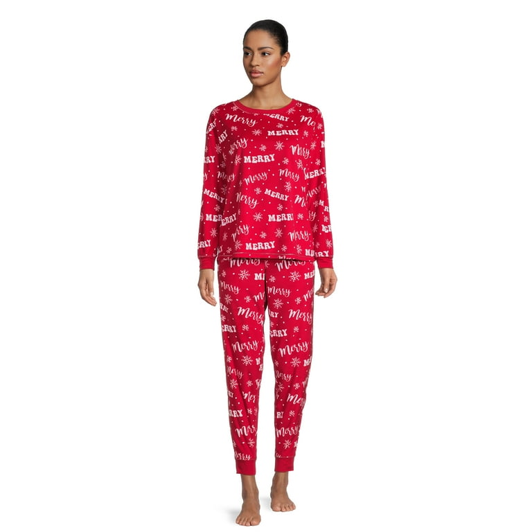 Holiday Time Women's Merry Christmas Pajama Set, 2-Piece, Sizes S-3X 