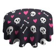 thumbnail image 4 of Happy Halloween Table Cloth Waterproof Spillproof Round Table Covers Pumpkin Skull Bat Spider Table Cover for Party Picnic Dinner Decor (70x70 inches), 4 of 6