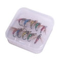 thumbnail image 1 of 10 señuelos artificiales para pesca con mosca, aparejos de pesca al aire libre, señuelos con anzuelos Talla 12, 1 of 9