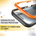 thumbnail image 5 of Rome Tech Funda Protectora para iPhone 16 Pro con Clip para Cinturón y Soporte, Carcasa Protectora de Doble Capa a Prueba de Golpes sin Pantalla, Color Negro y Naranja, 5 of 5