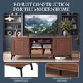thumbnail image 6 of Mid Century Modern TV Stand for TVs up to 65 Inch, Entertainment Center with 2 Door & Open Shelf for Living Room, Bedroom,Brown, 6 of 9