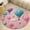 Flannel-2, variant on Colorful Hot Air Balloons Bright Blue Sky Clouds Round Area Rugs for Bedroom Living Room, 4FT Soft Comfy Indoor Circle Carpets, Floor Mat