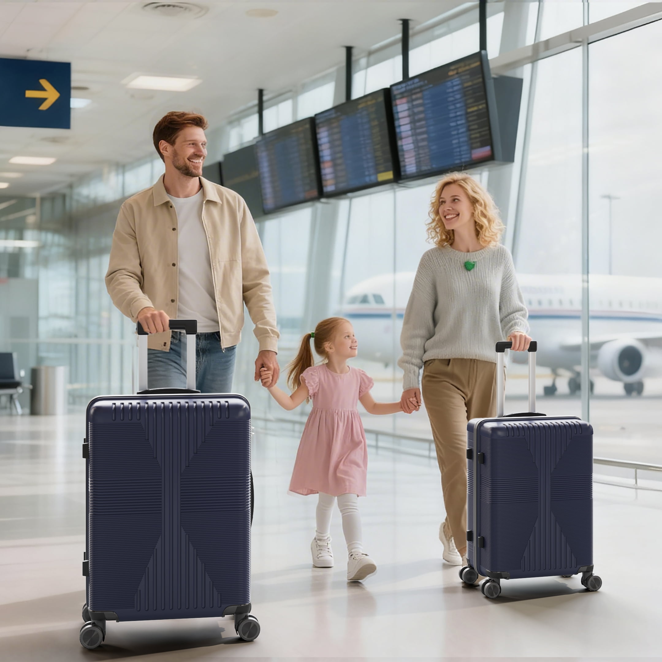 Ktaxon 20 Inch Carry-on Luggage Hardside Suitcase with 360° Spinner Wheels, Lightweight Unbreakable Travel Luggage, Blue