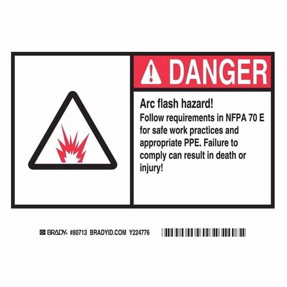 Brady Label,5 inx7 in,Polyester,PK5 EL-3