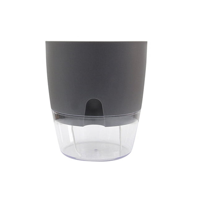 2-Layer Flower Pot Vase Handmade Self Watering Round Flower Pot With Water Container For Home Decoration 2 Colors Gray White 3 Sizes