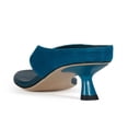 thumbnail image 4 of YDN Women Open Square Toe Flip Flops Low Kitten Heel Slip on Mules Casual Dress Summer Beach Thong Sandals Size 7 Blue, 4 of 4