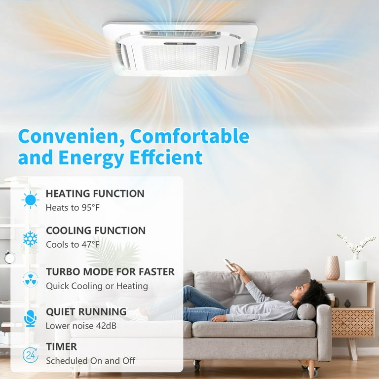 Ktaxon Zone 9000 12000 BTU WIFI Ceiling Cassette Ductless Mini