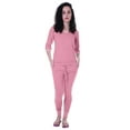 thumbnail image 1 of Moomaya Ensemble de Nuit Uni pour Femmes avec Pyjama en Coton Tenue de Nuit 2 Pcs Chemises de Nuit, 1 of 5