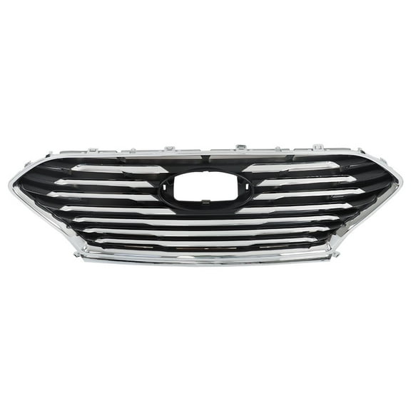 Labwork Front Upper Grille Fit for 2018 2019 2020 Hyundai Sonata, Black & Chrome Grill