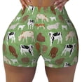 thumbnail image 2 of Rateoe Cows And Calves Printed Power Workout Shorts for Women Tummy Control Squat Proof Ribbed Thick Seamless Scrunch Active Short-Medium, 2 of 8