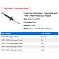 thumbnail image 2 of Front Shock Absorber - Compatible with 1998 - 2005 Volkswagen Passat 1999 2000 2001 2002 2003 2004, 2 of 2