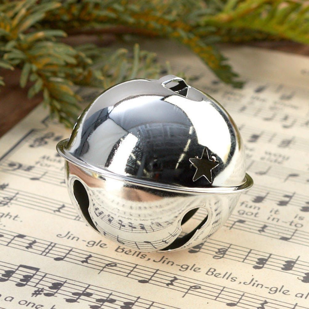 6pc Silver Sleigh Bell Set - for Christmas and Winter Decor - Factory Direct Craft