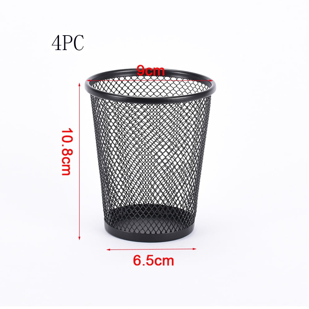 4 Packs Wire Mesh Pencil Holder Metal Pen Cup Desk Pen Organizer Case