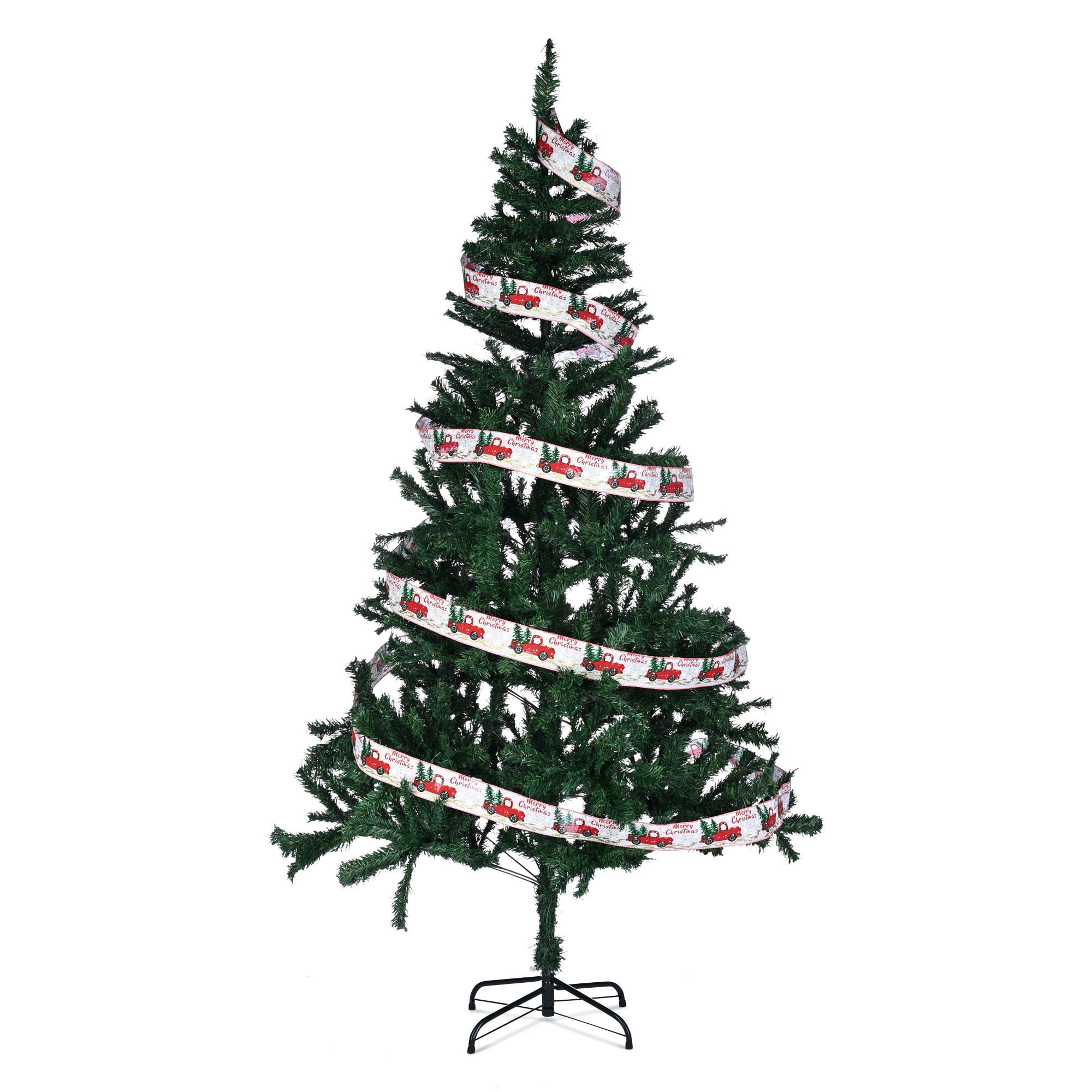 SHareconn 6 ft Christmas tree Collapsible with Ribbon Christmas Tree