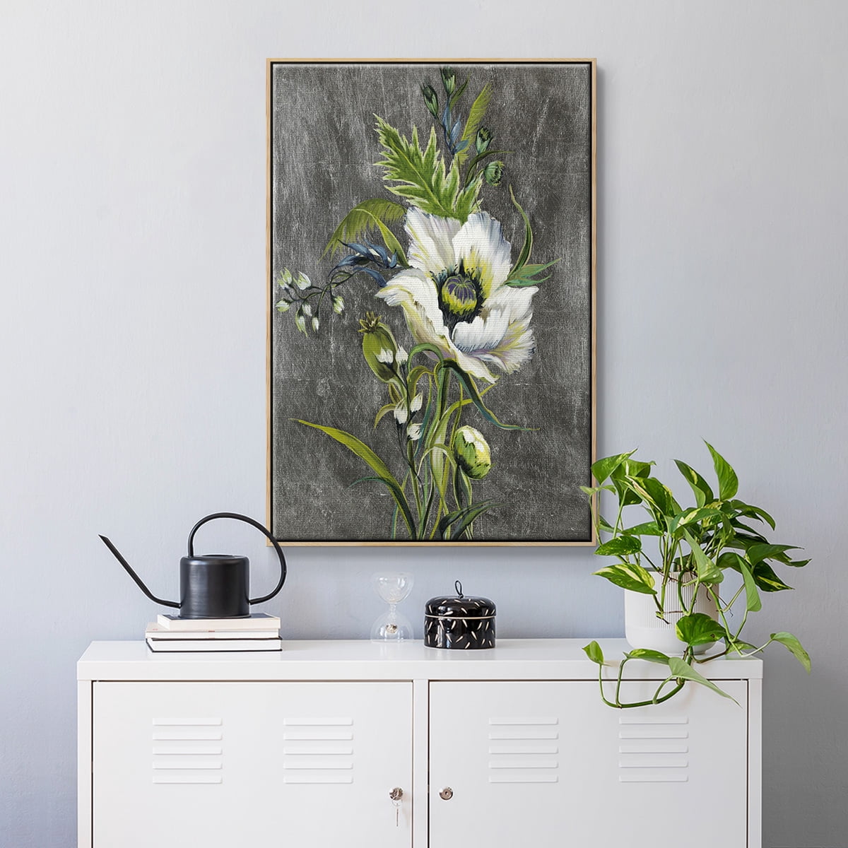 Sunny Sunday II Framed Premium Gallery Wrapped Canvas - Ready to Hang - 27 x 41 - Natural Wood Floating Frame