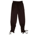 thumbnail image 1 of Kids Baby Pants Summer Classic Casual Solid Color Ruffles Nine Inch Pant Brown Spring Trendy Trousers 2-4T, 1 of 2