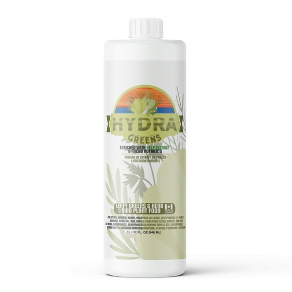 HydraGreens Plant Fertilizer with Kelp - All Purpose Vegetative Growth Liquid Plant Food - NPK 3-1-2, 32oz