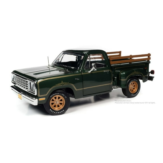1977 Dodge Warlock 150 Custom Stepside Pickup Truck, Medium Green and Sunfire Gold - Auto World AMM1243 - 1/18 scale Diecast Model Toy Car