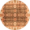 thumbnail image 1 of Ahgly Company Indoor Round Abstract Orange Modern Area Rugs, 8' Round, 1 of 4