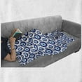 thumbnail image 6 of Evil Eye Soft Flannel Fleece Throw Blanket, Symmetrical Pattern All Seeing Eye Superstitious Turkish Ethnic, Cozy Plush for Indoor and Outdoor Use, 50" x 70", Blue Pale Blue White, by Ambesonne, 6 of 6