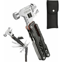 Upgraded Adjustable Wrench Multitool Hammer with YG10 Tungsten Steel Replaceable Wire Cutters for Men,18 in 1 Pocket Multi Tool Knife with Spring-Action Pliers for Camping,Survival