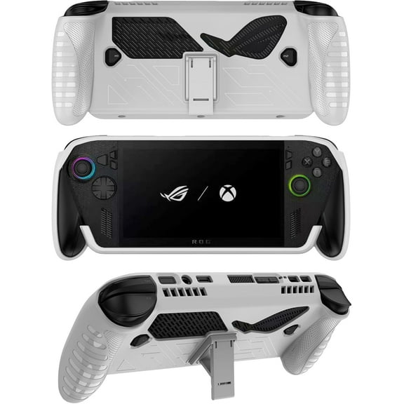 Case for ASUS ROG Xbox Ally/Ally X 2025, Flexible TPU Shockproof Cover with Kickstand (White)