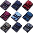 thumbnail image 2 of Pattern tie bow tie square set groom best man set gift box, 2 of 6