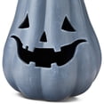 thumbnail image 4 of Clay Pumpkin Jack-o'-Lantern Tabletop Decor, Gray, 13", Fall Indoor by Way To Celebrate, 4 of 6