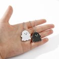 thumbnail image 4 of 2 collares con colgante de fantasma blanco y negro, encantador collar con dije de fantasma para mujeres, niñas, amistad, pareja, joyería conmemorativa, día de San Valentín, disfraz de Halloween, deco TUNC  Sencillez, 4 of 5