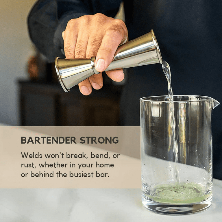 A Bar Above Premium Japanese Jigger with 8 Measurements Inside -  Professional & Heavy-Duty 304 Stainless Steel Cocktail Double Jigger for  Bartending