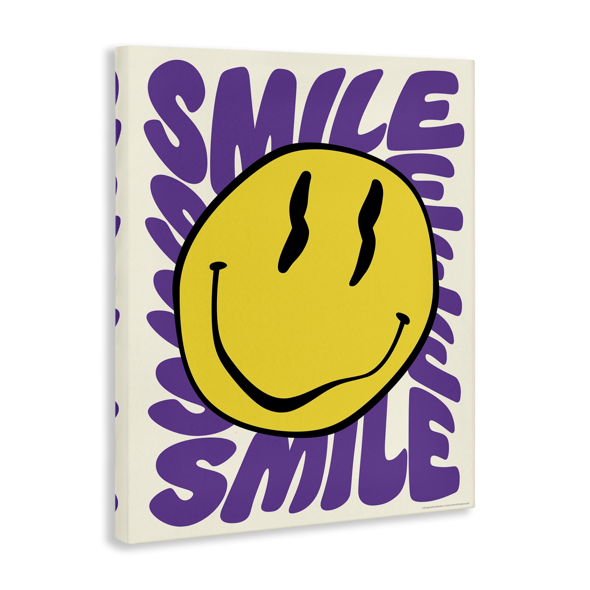 Stupell Industries Groovy Smile Typography Abstract Painting Wrapped Canvas Art Print Wall Art, 24 x 30