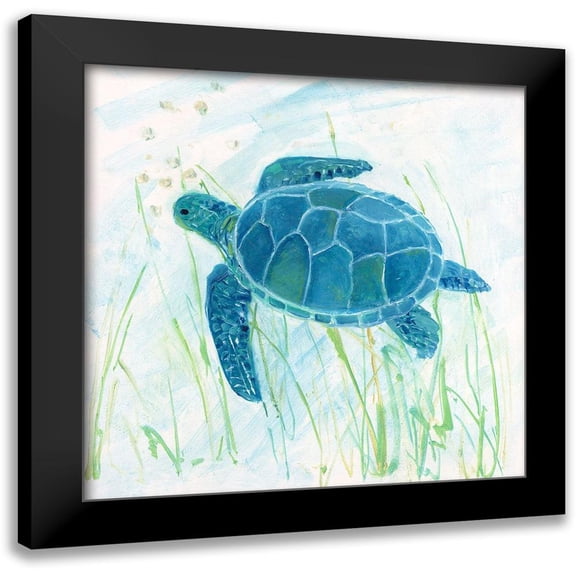 Swatland, Sally 12x12 Black Modern Framed Museum Art Print Titled - Reef Turtle II