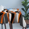 thumbnail image 4 of Abstract Stripes Table Cloth Waterproof Tablecloths, Retro Modern Orange Black Gray Lines Tablecloth Dining Table Cover for Kitchen Party Tabletop Outdoor, Rectangle Tablecloth 54x108 Inch, 4 of 9