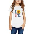 thumbnail image 6 of DAETIROS Toddler Girls Striped Shirt, Graphic Tee Crew Neck Short Sleeve Casual Vacation Girls Shirt Gray Size 1 T, 6 of 9