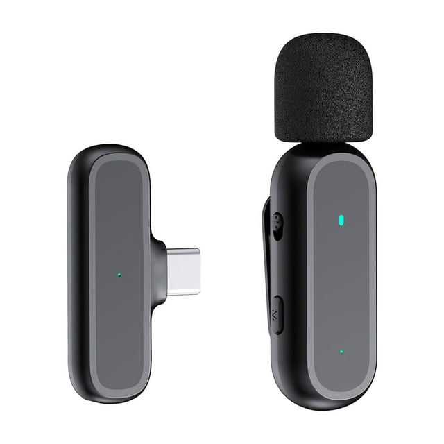 Système de Microphone Sans Fil Portable à Clipser pour Téléphones Android Type-C Enregistrement Vidéo Micro Portée de Transmission 20M Batterie Intégrée avec Étui de Chargement pour Vlog Diffusion en Direct Interview