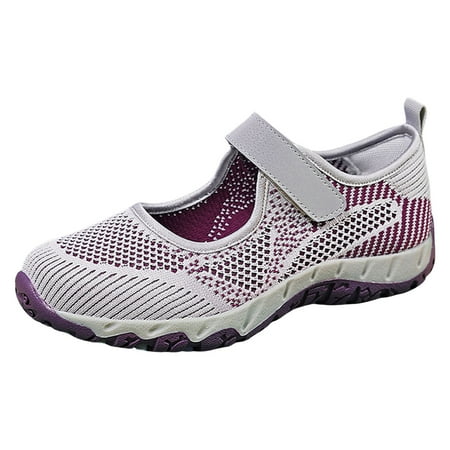 

DVKOVI Womens Comfortable Shoes Women Sports Shoes Fashion New Pattern Mesh Breathable Comfortable Thick Sole Lightweight Hook Loop Casual Shoes Grey 41