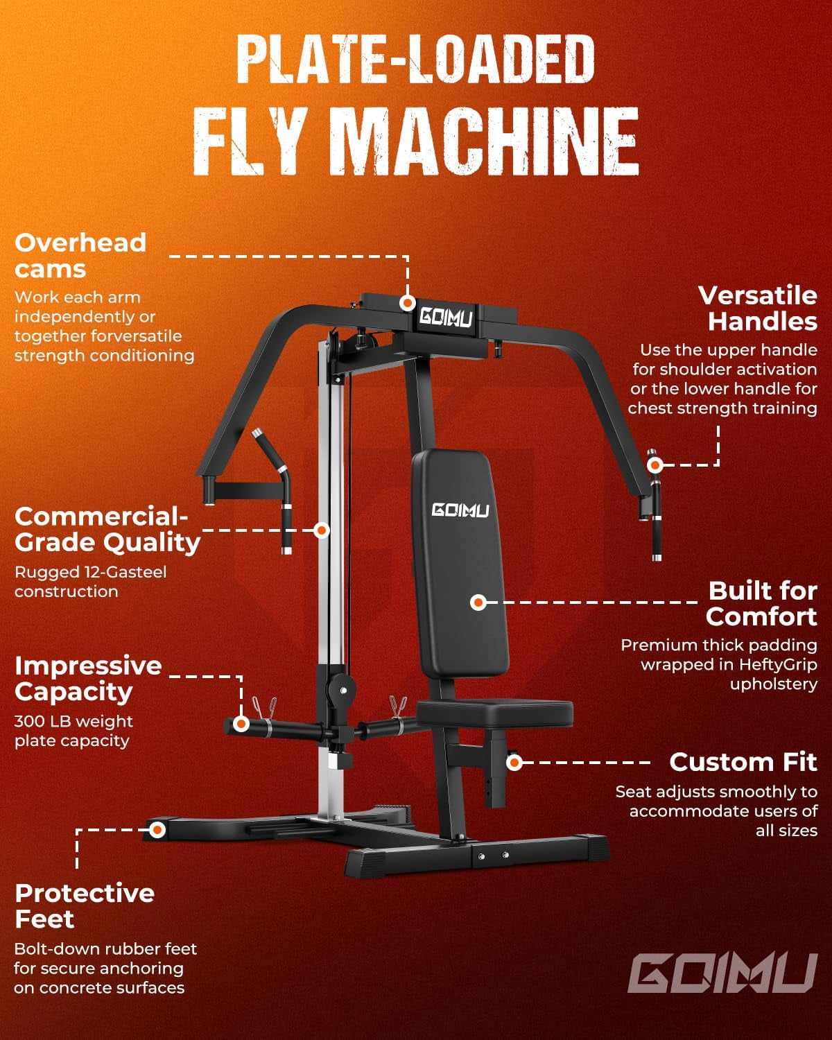 Chest Fly Machine, Reverse Delt Machine Adjustable Upper Body Specialty for Pectoral and Rear Deltoid, Chset Machine with Band Pegs for Home Gym