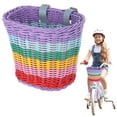 thumbnail image 1 of Panier de Guidon pour Vélo pour Enfants, Panier Suspendu pour Vélo avec Ceintures en PU Ajustables, Panier de Rangement en Rotin Tissé à la Main Résistant aux Intempéries, Accessoires de Vélo pour Enfants, 1 of 5