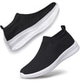 thumbnail image 4 of Mens Walking Tennis Gym Athletic Shoes Sneakers Casual Ligthweight Workout Sports Shoes Comfortable Breathable Slip on Shoes for Jogging Black Size 9, 4 of 6